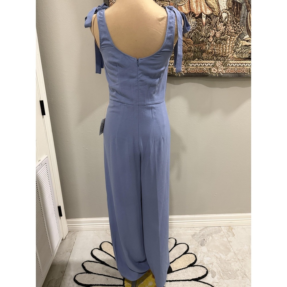 ASOS DESIGN Jumpsuit Womens XS Blue Tie Strap Square Neck Wide Leg Casual - Picture 3 of 10